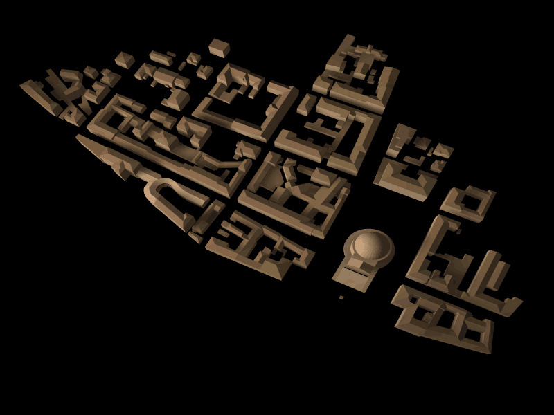 Urban redevelopment in Via Monferrato, Turin, Italy. Model view.