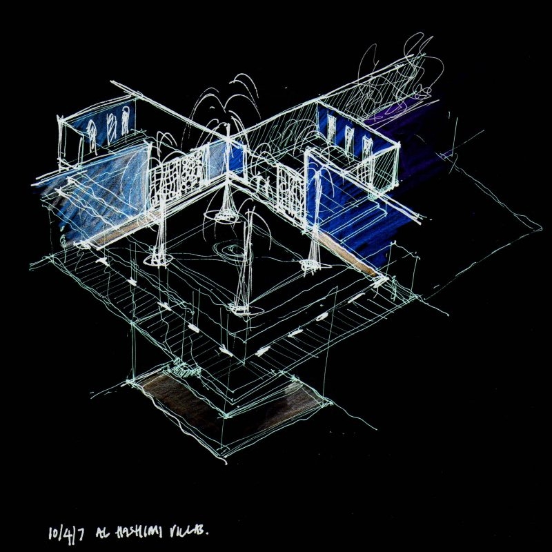 Al Hashimi Villa, Jumeirah, Dubai. Sketch.